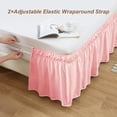 thumbnail image 2 of UniVerse Wrap Around Bed Skirt Three Fabric Sides Elastic Dust Ruffled 24 Inch Tailored Drop,Easy to Install Fade Resistant-Pink, Twin/Full, 2 of 13
