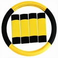 thumbnail image 4 of FH Group Cloth Car Steering Wheel Cover for Sedan, SUV, Van, Fits 14.5" - 15.5" - Yellow/Black, 4 of 4