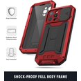 thumbnail image 3 of for iPhone 13 Pro Case,Aluminum Metal Silicone Built-in Kickstand Shockproof Military Heavy Duty Sturdy Protector Cover Rugged Metal Hard Case for iPhone 13 Pro 6.1 inch(Red), 3 of 8