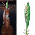 thumbnail image 1 of Cebo de camarón de madera luminosa de 8 cm con señuelos de pesca con anzuelo de calamar (verde), 1 of 3