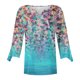 thumbnail image 5 of ICHUANYI Clearance Women's Casual Printing Three Quarter Sleeve V Neck Button T-Shirt Tees Blouse(Multicolor, M) ICHUANYI WER2023081100370, 5 of 5