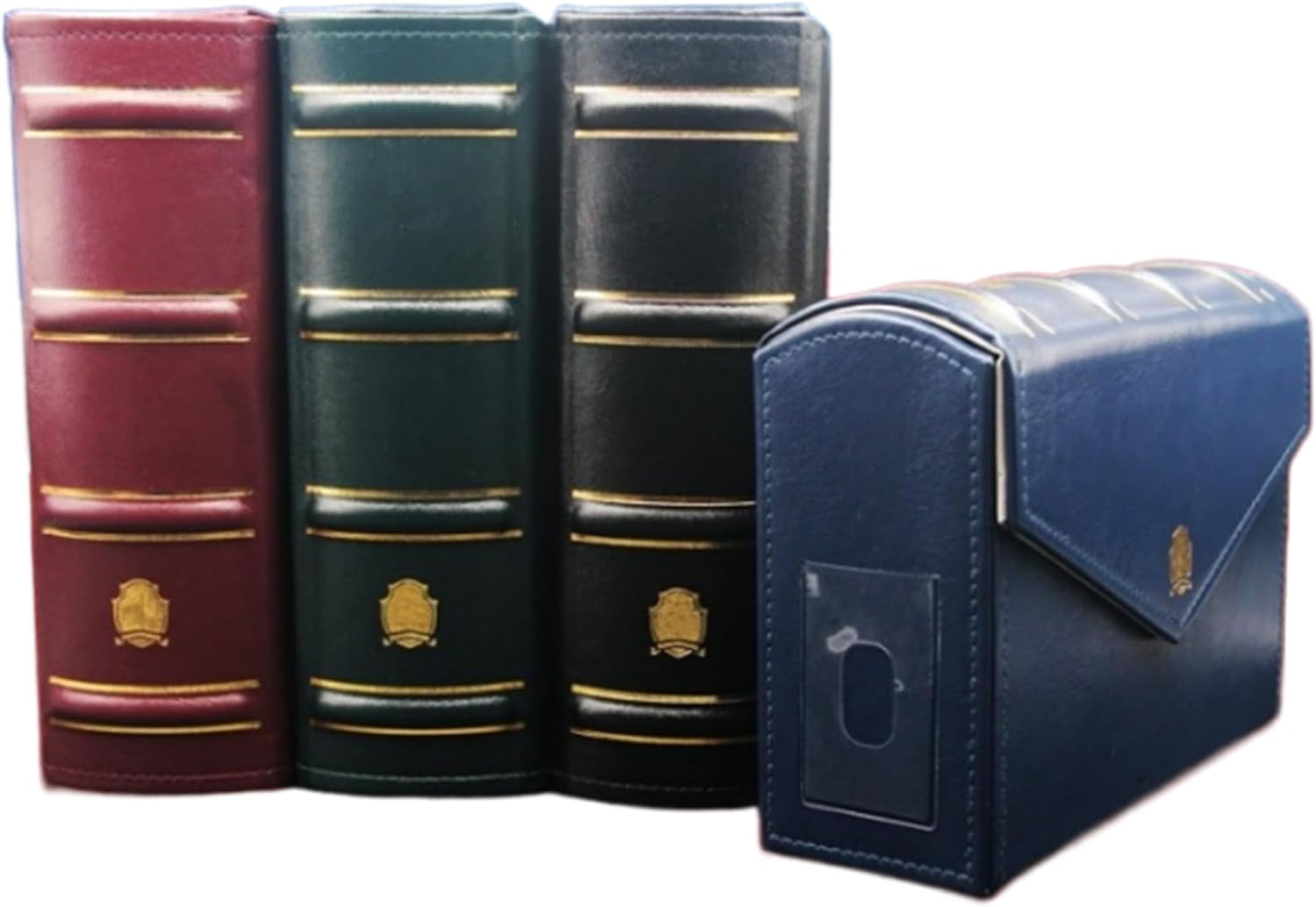 Leather Cash Collection Storage Box: PMG Graded Banknote Holder, Currency Banknotes Collecting Holder, Currency Organizer Protective Case for Trading Cards Stamps Tickets (Blue)