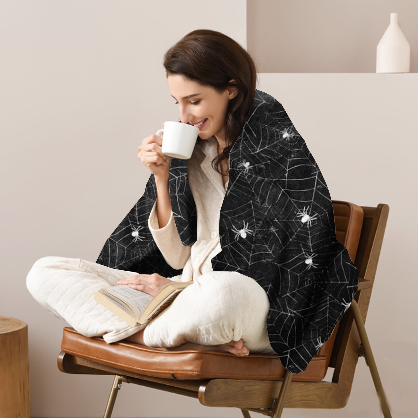 Tupukom Halloween Throw Blanket Throw Blanket for Couch Cozy Flannel White Halloween Decoration for Party Sofa Bed Living Room