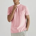 thumbnail image 2 of Mens Short Sleeve Polo Shirts Pocket Casual Solid Cotton Blend Drop Cut Collared Polo Shirts for Men, 2 of 6