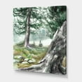 thumbnail image 3 of Pine Forest In The Early Morning Glow 8 in x 12 in Painting Canvas Art Print, by Designart, 3 of 4