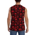 thumbnail image 4 of Easygdp Red Skulls Men's Breathable Tank Tops Sleeveless Sporty T Shirts for Basketball, Mountaineering, Bodybuilding -3X-Large, 4 of 8
