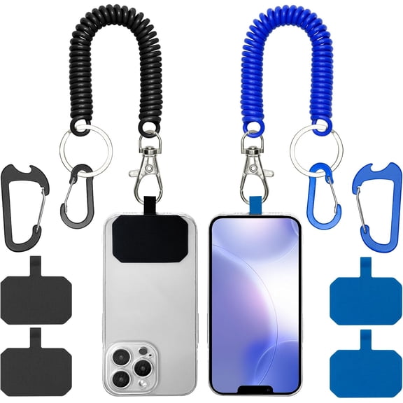 Phone Lanyard - Anti Theft & Drop Protection for iPhone, Most Cell Phones - Black & Blue