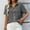 Black(New), variant on Women's Plaid Button Down Shirts Summer V Neck Collared Casual Short Sleeve Tops