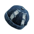 thumbnail image 5 of Cowboy Hat Lightweight Breathable Denim Ripped Hole Design Men Women Summer Hat Hat Street Style Headwear, 5 of 8
