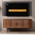 thumbnail image 6 of TV Stand, 47"&55'' Modern TV Console Table with Storage Compartment and Sliding Door, Gaming Entertainment Center with Cabinet for Living Room, Bedroom, Office (Walnut), 6 of 9