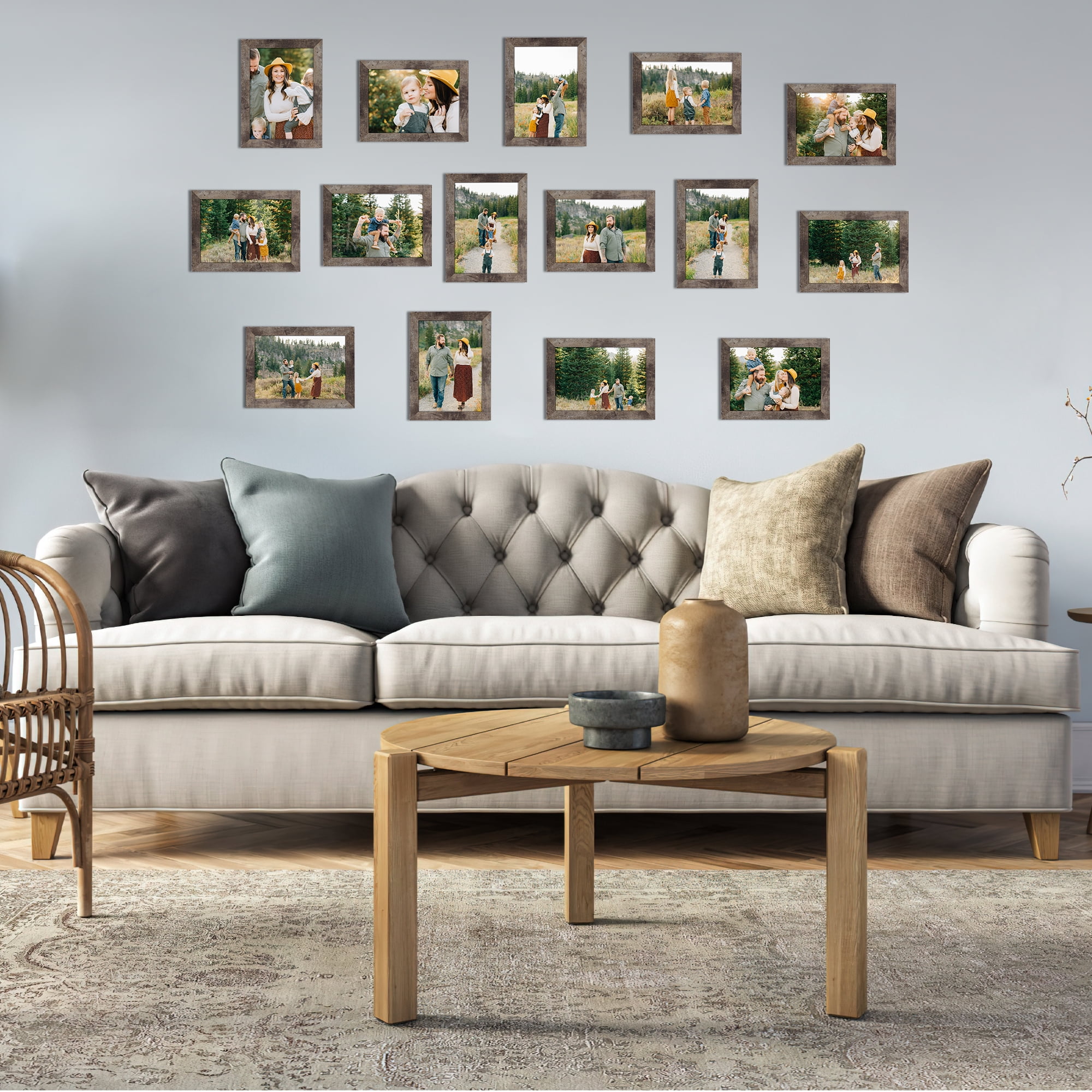 Calenzana 5 in x 7 in Light Brown Picture Frame 15 Pack