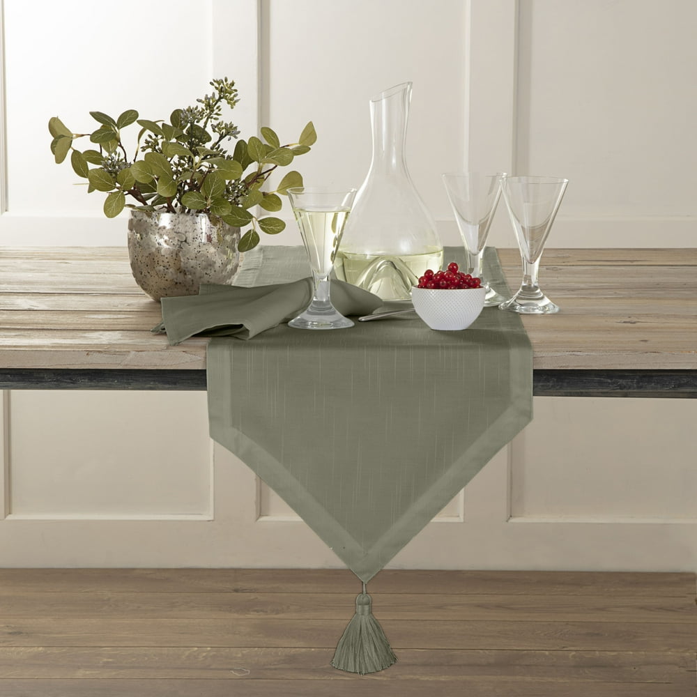 Martex Color Solutions Table Linens 15"W x 108"L Sage Tassel Table