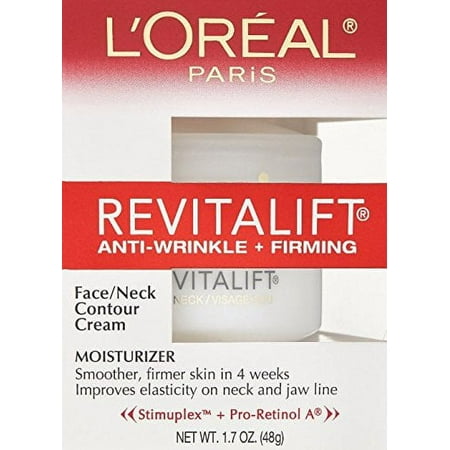 L'Oreal Paris RevitaLift Anti-Wrinkle + Firming Face & Neck Contour Cream, 1.7 Fluid Ounce (Pack of 2)
