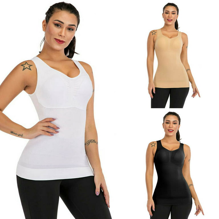 MANIFIQUE 2 Pack Compression Tank Cami - Tummy and Waist Control Body  Shapewear Camisole for Women