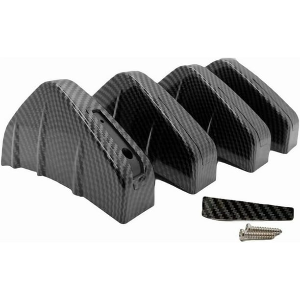 Alerón trasero universal para coche, 4 unidades, difusor trasero (patrón de fibra de carbono)