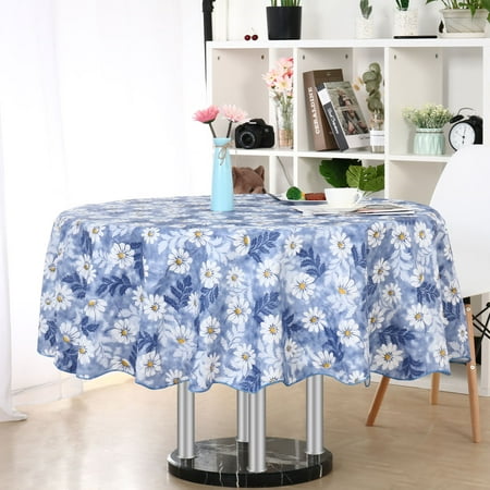 vinyl round tablecloth resistant dia flower pattern water walmart purple tablecloths tables