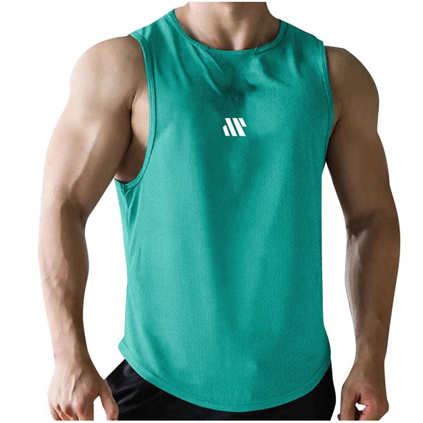 Chaleco deportivo sin mangas para hombre - Camiseta de fitness de malla transpirable - Poliéster - Entrenamiento de baloncesto - Todas las estaciones - M-XXXXL