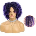 thumbnail image 3 of Perruques Courtes pour Hommes et Femmes Afro Bob Twist Cheveux Perruque Tressée Perruque Synthétique Naturelle avec Filet Respirant Capuchon de Cheveux Réglable, 3 of 7