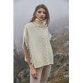 thumbnail image 3 of SAOL 100% Merino Wool Women's Aran Cable Knitted Poncho Irish Cape High Neck Sweater Made in Ireland, 3 of 5