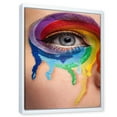 thumbnail image 5 of Close Up Eye With Colorful Cry In A Wheel Around 16 in x 32 in Framed Photography Canvas Art Print, by Designart, 5 of 5