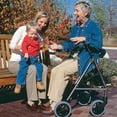 thumbnail image 3 of DMI Rollator Walker with Extra Wide Seat and Backrest, FSA HSA Eligible, Adjustable Handle Height, Removable Storage Basket, Burgundy, 3 of 10