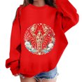 thumbnail image 2 of XAOFW Girls Boys Marine Animal Printed Long Sleeve Crew Neck Sweatshirts Loose Fit Casual Pullover For Toddler Kids Breathable Top 7-8 Years, 2 of 4