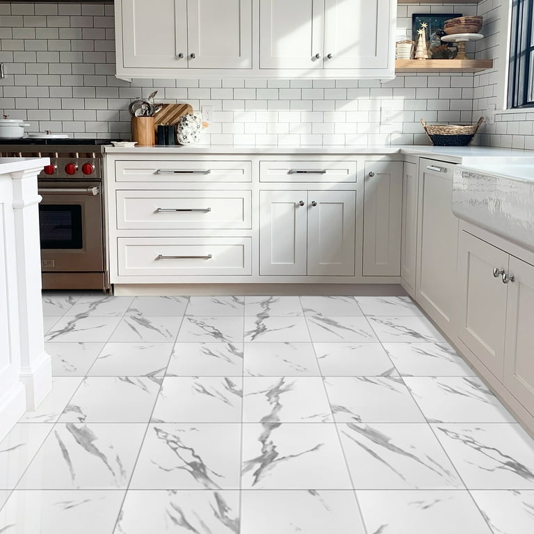 Vinyl Flooring L And Stick Waterproof Durable Floor Tile Foldable Removable Tiles For Transfer Bathroom Laundary Room Kitchen
