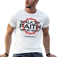 thumbnail image 3 of 100% Cotton Jesus Walk By Faith Christian T-Shirt Round Neck Short Sleeve T-Shirt Women's Men's Graphic Tee Women's Men Graphic Tee, 3 of 6