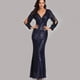 thumbnail image 5 of Vestido de lentejuelas con cuello en V de moda sólida para mujer Vestidos largos de fiesta de manga larga Pompotops hdfakjf5732, 5 of 7