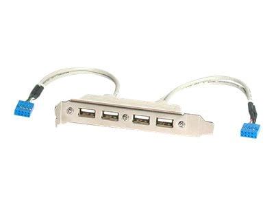 StarTech.com 4 Port USB A Female Slot Plate Adapter - USB panel - 4 pin USB Type A (F) - USB - 11.25 - Type A Female USB - Proprietary Connector