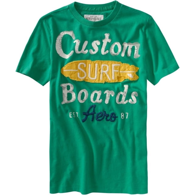 Aeropostale Playera de surf personalizada para hombre, verde, grande
