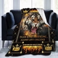 thumbnail image 5 of Tiger Blanket for Boys Girls King Tiger Throws Blanket Super Soft Flannel Cozy Cool Wild Animals Blankets Warm Lightweight Fleece for Sofa Couch Bed Gift for Kids Teens Adults 60"x50", 5 of 6