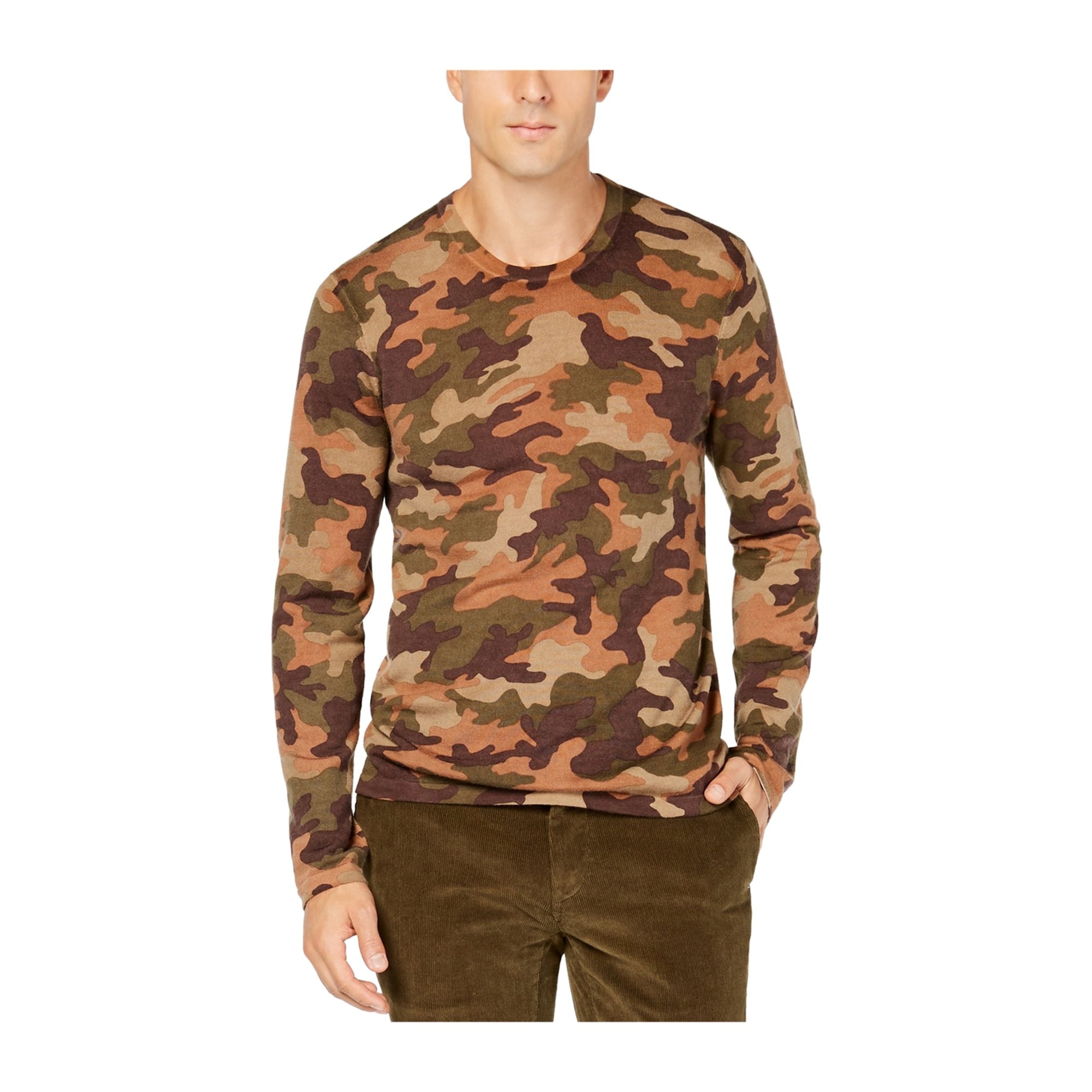 Michael Kors Mens Camo Pullover Sweater olive L