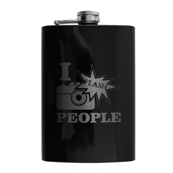 8oz BLACK I Flash People Flask L1
