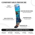 thumbnail image 3 of Lsque Underwater Fish Turtle Pattern Sport Compression Socks for Men & Women 15-20 mmHg Knee High Nurse Pregnant Running Medical and Travel Athletic, 3 of 6