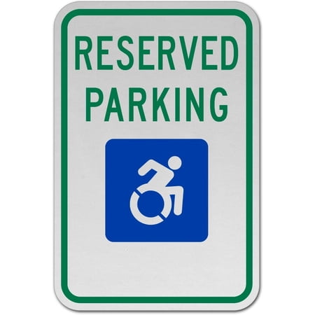 Vinyl Stickers - New Accessibility Symbol Reserved Parking Sign - Safety and Warning Warehouse Signs Stickers - 3.5 x 5 - 3 Pack