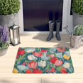 thumbnail image 2 of Pioneer Flower Floral Print Flannel Non Slip Door Rugs,Washable Door Mats Indoor,Decorative Door Mats,Dirt-Resistant and Absorbent Doormat for Entrance,Bedroom,Kitchen,Bathroom,31.5"x17", 2 of 4
