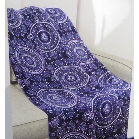 Life Comfort Throw Blanket Purple Geometrics Urban Plush 60 X 70
