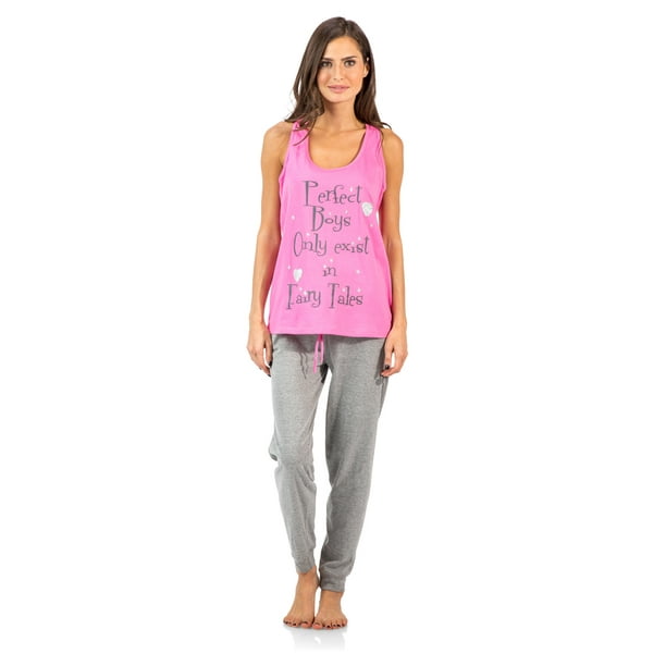 Casual Nights Casual Nights Women's Tank Top and Long Pant Pajama Set