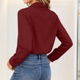 thumbnail image 4 of IUYRTFE Women Lapel Collar Button Down Long Sleeve Shirt for Casual Office Daily Wear, 4 of 5
