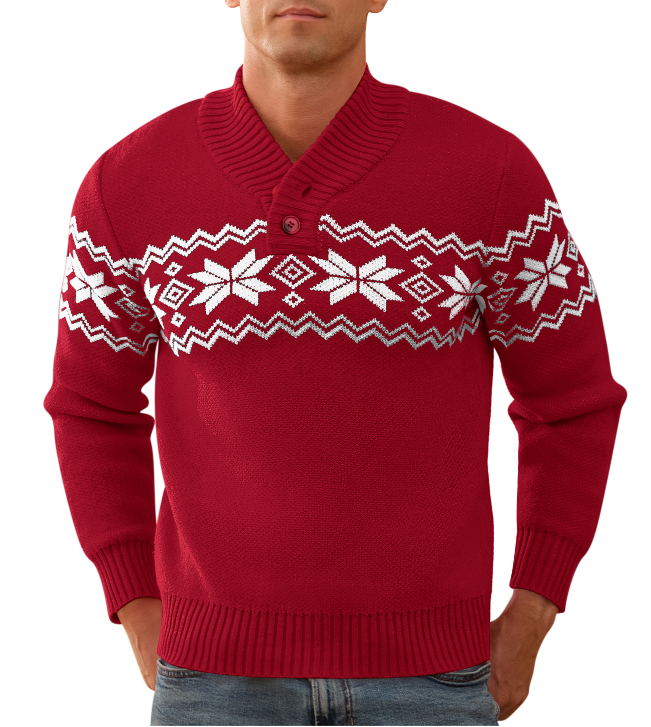 Iceglad Men's Fair Isle Christmas Sweater Pullover photo 1