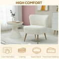 thumbnail image 4 of HOMCOM Accent Chair Side Chair for Living Room with Legs White, 4 of 10