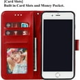 thumbnail image 2 of Mandala Case for iPhone SE(5G) 2022 iPhone 7 iPhone 8 iPhone SE 2020, Premium Leather Flip Wallet Card Slots Magnetic Stand Ultra Slim Case with Lanyard, Embossed Flip Cover-Red, 2 of 16