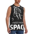 thumbnail image 2 of Xecao I Need More Space Print Men's Tank Top: Sleek Sleeveless Tee for Casual Sports and Beach Occasions-3X-Large, 2 of 7