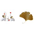 thumbnail image 1 of Esculturas de elefantes, figuras de cerámica, esculturas de pared, estatuas de hojas de ginkgo, decoración colgante de hierro forjado, adecuadas para, 1 of 8