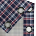 thumbnail image 4 of Ambesonne Checkered Grommet Curtain, Retro Plaid Mosaic, 50" x 96", Dark Coral Pale Blue, 4 of 6
