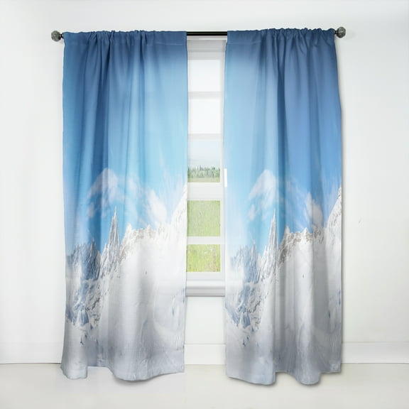 Designart 'Italian Alps in the winter' Landscapes Curtain Panel