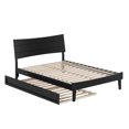 thumbnail image 2 of Phoenix Full Solid Wood Platform Bed with Twin Trundle in Black, 2 of 13