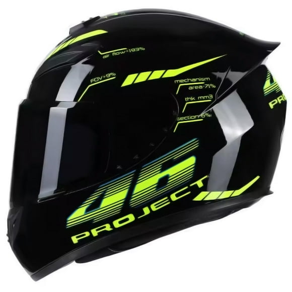Casco Moto ShadowProject 1Pza Negro . Talla M Integral Casco Motociclista.