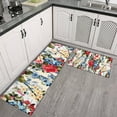 thumbnail image 2 of Pioneer Flower Floral Print Pattern Kitchen Rugs Sets Of 2,Anti Fatigue Kitchen Mat Rugs Non Slip Washable,Decorative Kitchen Floor Mats for Kitchen,Sink,Laundry,17"x30"+17"x47", 2 of 7